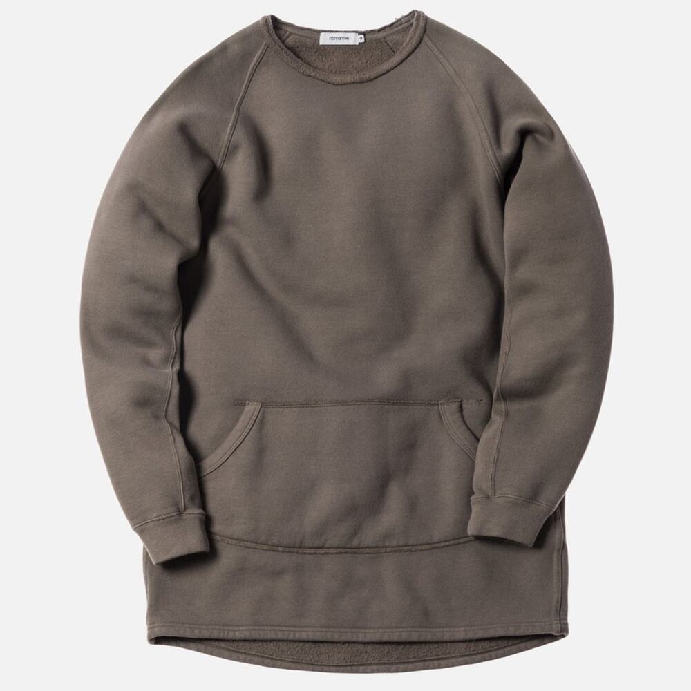 Nonnative Stranger‎ Crewneck Long Line Cotton Terry Kangaroo Pocket Size 0 [S]